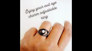 Evil Eye Wire Wrapped Charm Pendant and Adjustable Ring Tutorial