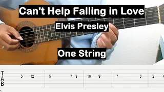 Can't Help Falling in Love Guitar Tutorial One String Guitar Tabs Single String Guitar Lesson