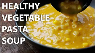 Creamy Vegetable Pasta Soup Recipe - Perfect for easy Vegetarian and Vegan Meals!