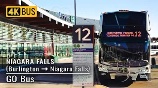 Burlington GO Bus to Niagara Falls, Canada．BUS SOUND．4K Relaxing Sleep Study Work Meditation ASMR