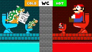 Toilet Prank: Team Mario and Team Bowser Hot vs Cold Challenge Toilet | Game Animation