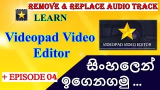 Videopad Video Editor Tutorial  Sinhala / #Episode 04 (Remove & Replace Audio Track)