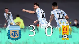 Argentina 3 vs Uruguay 0 - Eliminatorias Sudamericanas Qatar 2022 - Partido Completo