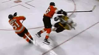 Giroux absolutely runs over Hagelin, Kessel responds