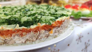 ПОТРЯСАЮЩЕ вкусный салат "НОРВЕЖСКИЙ РОМАН". ВСЕ В ШОКЕ, КАК ВКУСНО И ПРОСТО!