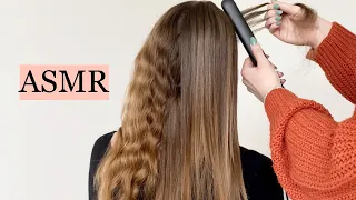 ASMR *VERY SATISFYING* 1 HOUR haircut & hair straightening session with friend 🤍 (NO TALKING)