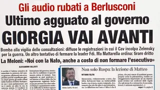 Prime pagine dei giornali di oggi 20 ottobre 2022. Rassegna stampa. Quotidiani nazionali italiani