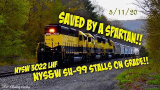 Saved By A Spartan!!! NYS&W SU-99 Stalls On Grade On The Southern Division!! 5/11/20