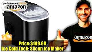 Order Silonn Countertop Ice Maker, 9 Cubes Ready in 6 Mins, 26lbs in 24Hrs, Self-Cleaning Ice