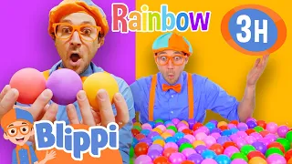 Blippi Plays with ALL the Colors of the Rainbow! 3 HOURS of Color Stories for Kids