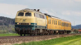 218 447 mit Messzug auf der Illertalbahn