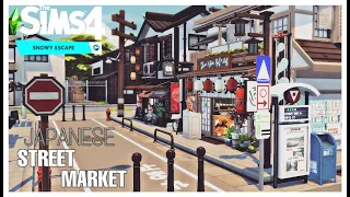 Japanese Street Market • SNOWY ESCAPE | No CC | Stop Motion Build | The Sims 4