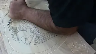 Büyük Selçuklu Çift Başlı Kartal Ahşap Oyma Tablo / woodworking