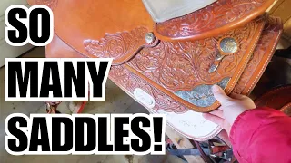 This Estate AUCTION was AWESOME!  Shopping for saddles on a budget!