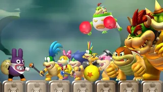 New Super Mario Bros U Deluxe - All Bosses with Nabbit