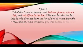 GOD is LIFE ~ 1 John 5:11-13