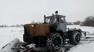 Т-150 своими руками боковой нож отвал  самоделка чистка снега