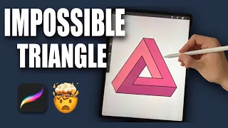 DRAWING IMPOSSIBLE TRIANGLE IN PROCREATE (#shorts)