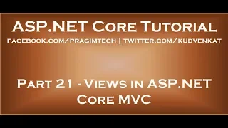 Views in ASP NET Core MVC