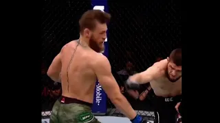 khabib's slow motion power punch on Conor Mcgregor ' s face