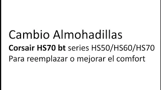 Cambio Almohadillas Comfort Corsair HS70BT HS50/HS60/HS70 marca LTYIVABHTTW