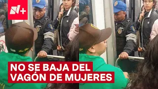 Hombre se niega a bajar del vagón de mujeres en Metrobús de la línea 1 - N+