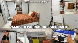 Vou dar um GLOW UP no nosso quarto| trocamos o guarda roupas de Lugar+ Ar Condicionado novo ✨