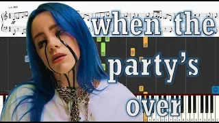 Billie Eilish - when the party's over - Piano Tutorial w/ Sheets