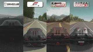 DriveClub vs Forza 4 vs FH vs FH3 - Lamborghini Sesto Elemento Sound Comparison