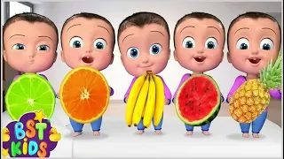 Learn Fruits names with Johnny and friends - BillionSurpriseToys Nursery Rhymes, Kids Songs