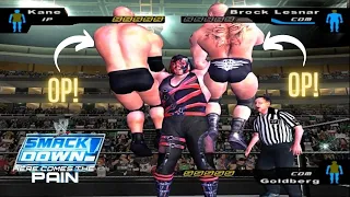 Defeating Brock Lesnar and Goldberg Single Handedly on Smackdown! Difficulty | 2 on 1 Handicap