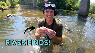 Metal Detecting the River! We Found 3 Phones, 2 Rings and Knives!