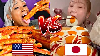 AMERICAN VS JAPANESE MUKBANG! 🇺🇸🆚🇯🇵😲😱🤯