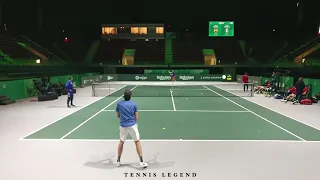 Taylor Fritz Groundstrokes : Forehand and Backhand (Practice - Davis Cup Finals 2019)