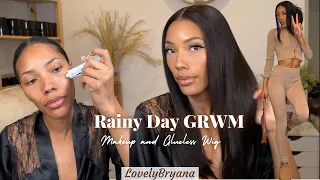 Rainy Day GRWM |Glueless Wig Application + New Makeup | LovelyBryana x Hairvivi