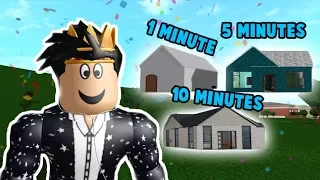 I BUILT A BLOXBURG HOUSE IN 1 MINUTE, 5 MINUTES AND 10 MINUTES... FAST!!!