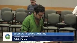 Eugene City Council Meeting: September 11, 2017