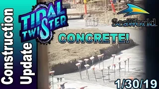 Concrete! | Tidal Twister Construction Update 1/30/19 | SeaWorld San Diego's New Coaster!