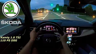 2022 SKODA KAMIQ 1.0 TSI DSG 110 PS TOPSPEED GERMAN AUTOBAHN A81 ROTTWEIL (60 FPS) (GPS)