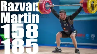 Razvan Martin (77kg) 158kg Snatch 185kg Clean and Jerk - 2018 European Championship
