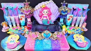 Mermaid Slime Mixing Random Cute, shiny things into slime #ASMR #Satisfying #slimevideos #슬라임