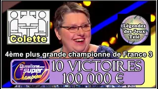 les félicitations à Colette de "questions pour un super champion" et interview exclusive !!!