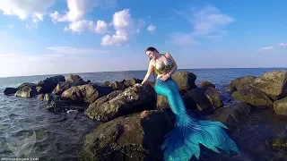 Mermaid on Ocean Rocks