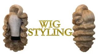 【Wig Styling Tutorial 】Side Parting high Volume Marcel Wave. Drag Queen. Fashion Hair. Vintage. Wig