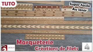 Marqueterie au laser : créations de filets!!! TUTO COMPLET