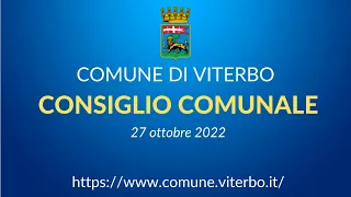 Consiglio Comunale del 27/10/2022