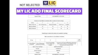 MY LIC ADO FINAL SCORECARD OF 2023 #lic #licado #ibps #licado2023 #licaaoprelims