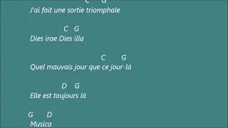 Michel Sardou - Musica . Karaoké d accords pour accompagner la chanson a la guitare