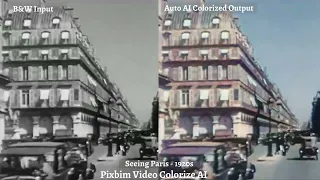 Seeing Paris in1920's | Auto AI Colorized | Pixbim Video Colorize AI