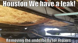 We have a leak | Removing the underbelly of our RV | DIY RV repairs